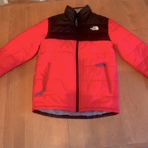 North face boys jacket size 10/12 M reversible- warm